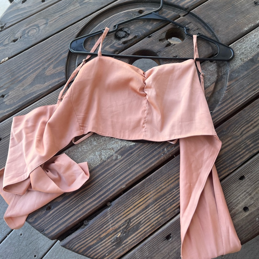 Satin Tie Back Crop Top
